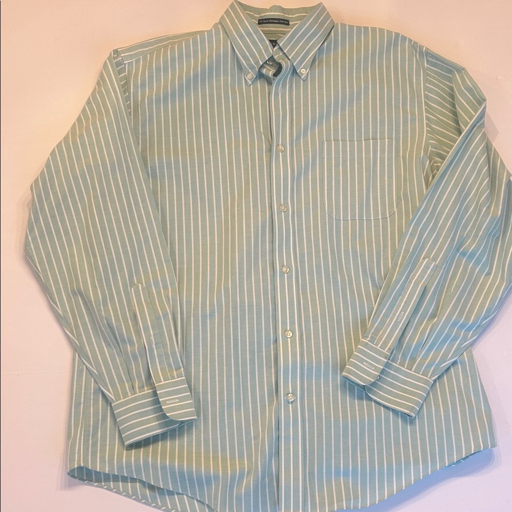 Lands end  Light green Striped Button-Down Shirt